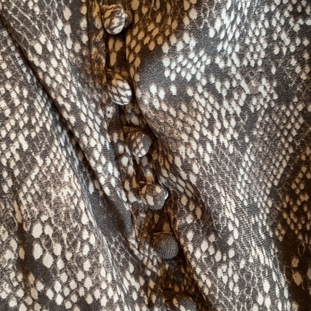 Free People Snake Print Tie Neck Blouse - image 8